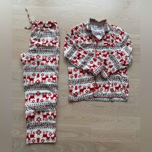 Hanna Andersson Dear Deer Holiday Flannel Pajama Set size small brand new